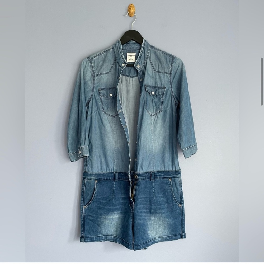 VTG CHEVIGON France Soft Chambray
Denim Mid Rise Romper - S/M